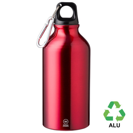 Пляшка з переробленого алюмінію 'Erich' 400 мл (Червоний) Пляшка з переробленого алюмінію 'Erich' 400 мл (Червоний)
