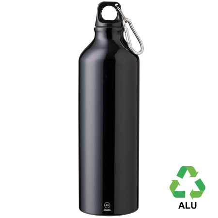 Пляшка з переробленого алюмінію 'Gerda' 750 мл (Чорний)