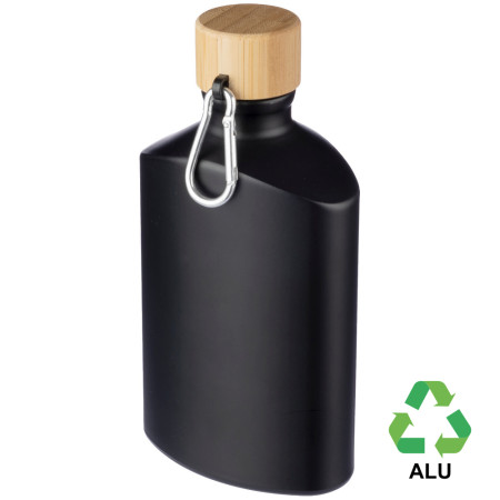 Пляшка з переробленого алюмінію 'Hildegard' 500 мл (Чорний)