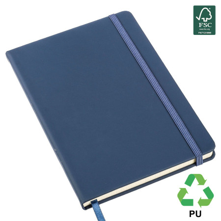 Записна книжка 'Bradley Recycled' А5 з переробленого PU (Синій) Записна книжка 'Bradley Recycled' А5 з переробленого PU (Синій)