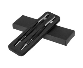 Набір алюмінієвий 'Yolanda' (ручка + олівець) чорне чорнило (Чорний)