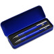 Набір алюмінієвий 'Yolanda' (ручка + олівець) чорне чорнило (Синій)