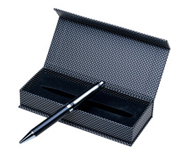 Ручка карбон + латунь 'Lindsey' в футлярі (Чорний)