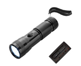 Ліхтарик 'Romeo' алюмінієвий 14 LED у подарунковій коробці (Чорний)