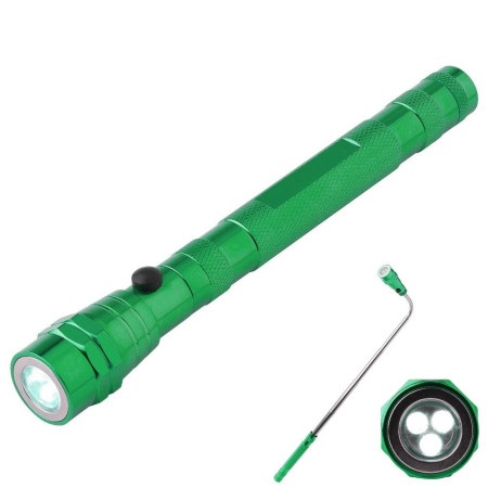 Ліхтарик телескопічний алюмінієвий 'Aya' з магнітом (Зелений)