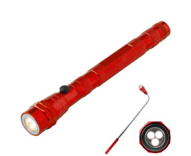 Ліхтарик телескопічний алюмінієвий 'Aya' з магнітом (Червоний)