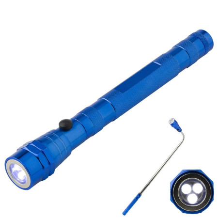 Ліхтарик телескопічний алюмінієвий 'Aya' з магнітом (Синій)