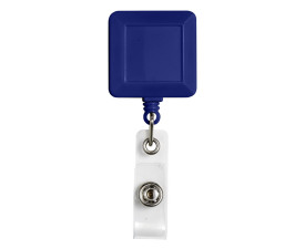 Тримач-рулетка для бейджа пластиковий (Синій)