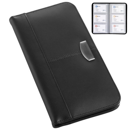 Візитниця для 72 карт настільна шкіряна (Чорний)