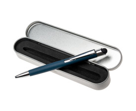 Ручка-стилус алюмінієва 'Thea' чорне чорнило (Синій)