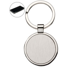Брелок 'Round Line' металевий &Oslash;35 мм (Срібний)