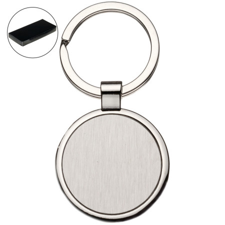Брелок 'Round Line' металевий &Oslash;35 мм (Срібний)