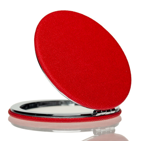 Дзеркальце метал + шкірзам 'Madonna' (Червоний)