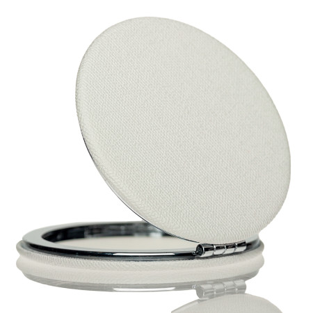 Дзеркальце метал + шкірзам 'Madonna' (Білий)