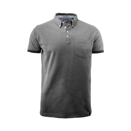 Футболка поло чоловіча James Harvest Larkford (чорний меланж)