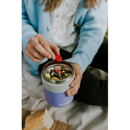 Термос для їжі 600 мл сталевий Kambukka Bora, вакуумний (лавандовий)