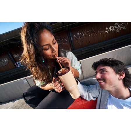 Термокухоль 950 мл сталева Kambukka Rio, вакуумна (бежевий/коричневий)