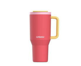 Термокухоль 950 мл сталева Kambukka Rio, вакуумна (кораловий/жовтий)