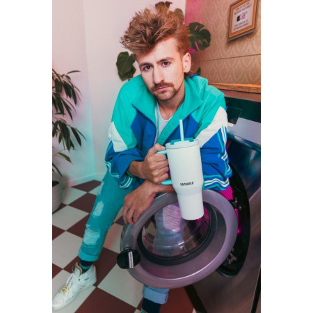 Термокухоль 950 мл сталева Kambukka Rio, вакуумна (білий/блакитний)