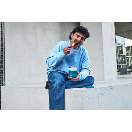 Термос для їжі 600 мл сталевий Kambukka Bora, вакуумний (темно-синій)