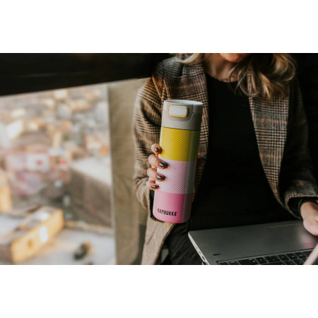 Термокружка 500 мл сталева Kambukka Etna, вакуумна (рожевий/світло-жовтий)