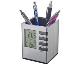 Підставка для канцтоварів Macma з годинником