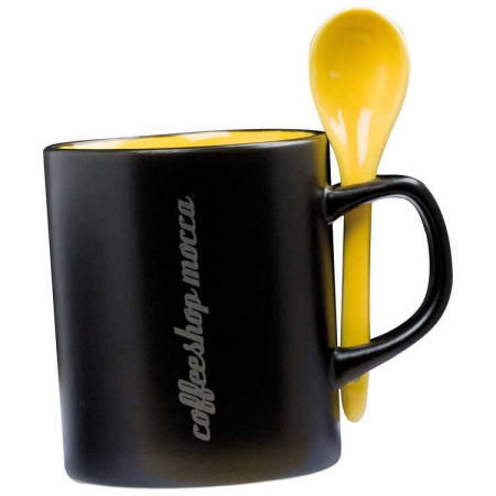 Кружка 300 мл керамічна з ложкою Macma