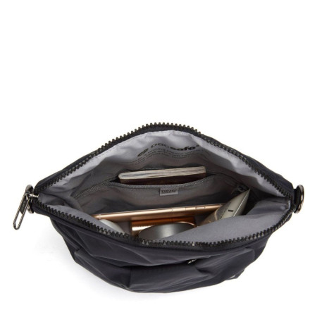 Сумка через плече жіноча антизлодій Pacsafe Citysafe CX Convertible Crossbody (чорний еконіл)
