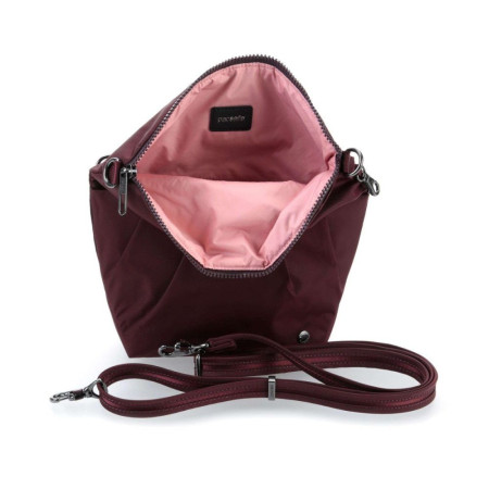 Сумка через плече жіноча антизлодій Pacsafe Citysafe CX Convertible Crossbody (бордовий)