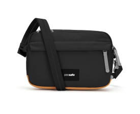 Сумка через плече антизлодій Pacsafe GO Crossbody (чорний/помаранчевий)