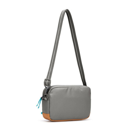 Сумка через плече антизлодій Pacsafe GO Crossbody (сірий/помаранчевий)