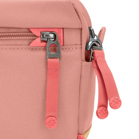 Сумка через плече антизлодій Pacsafe GO Crossbody (рожевий/помаранчевий)