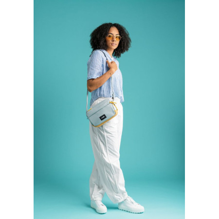 Сумка через плече антизлодій Pacsafe GO Crossbody (свіжий м'ятний/помаранчевий)