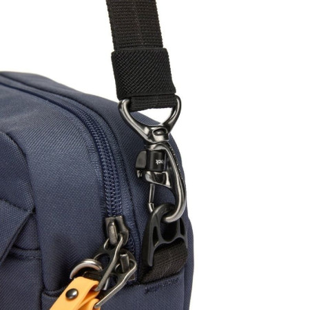 Сумка через плече антизлодій Pacsafe GO Crossbody (синій/помаранчевий)
