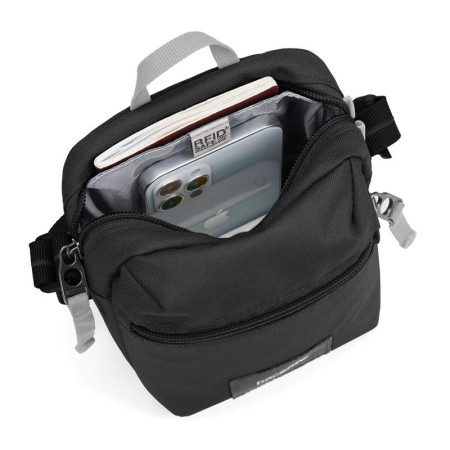 Сумка через плече антизлодій Pacsafe GO Micro Crossbody (насичений чорний)