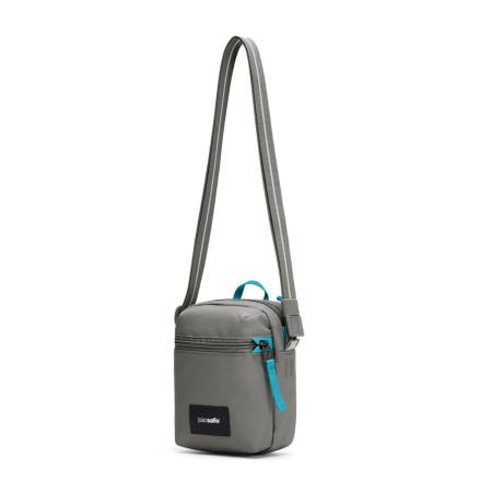 Сумка через плече антизлодій Pacsafe GO Micro Crossbody (сірий/блакитний)
