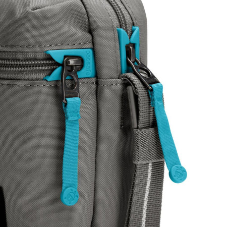 Сумка через плече антизлодій Pacsafe GO Micro Crossbody (сірий/блакитний)