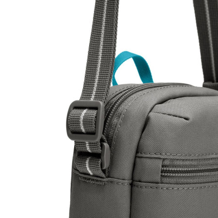 Сумка через плече антизлодій Pacsafe GO Micro Crossbody (сірий/блакитний)