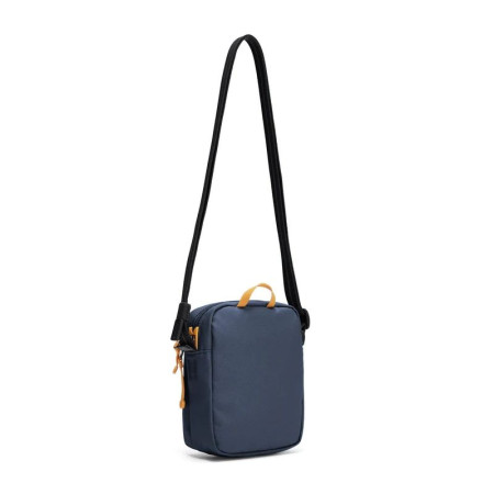 Сумка через плече антизлодій Pacsafe GO Micro Crossbody (темно-синій/жовтий)