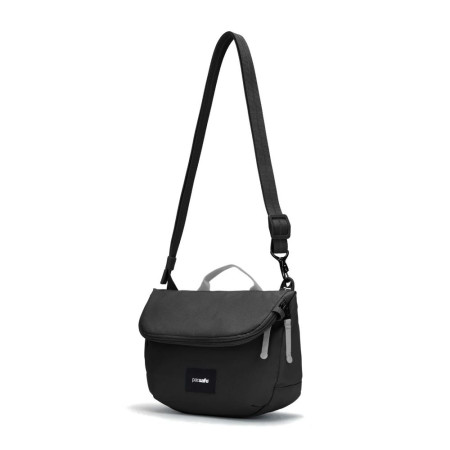 Сумка через плече антизлодій Pacsafe GO Saddle Crossbody (насичений чорний)