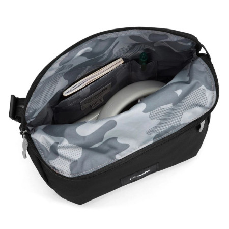 Сумка через плече антизлодій Pacsafe GO Saddle Crossbody (насичений чорний)