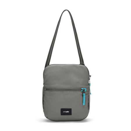 Сумка через плече антизлодій Pacsafe GO Saddle Crossbody (сірий/блакитний)