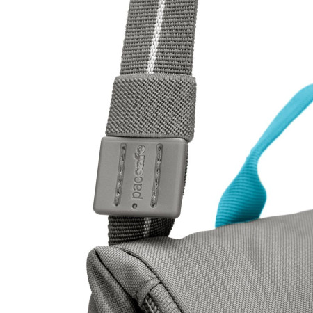Сумка через плече антизлодій Pacsafe GO Saddle Crossbody (сірий/блакитний)