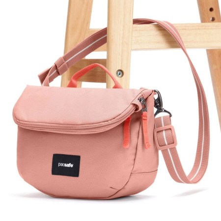 Сумка через плече антизлодій Pacsafe GO Saddle Crossbody (рожевий)