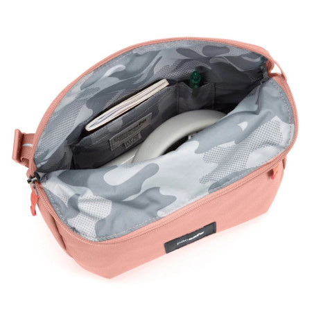 Сумка через плече антизлодій Pacsafe GO Saddle Crossbody (рожевий)