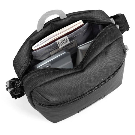 Сумка через плече антизлодій Pacsafe GO Festival Crossbody (насичений чорний)