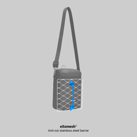Сумка через плече антизлодій Pacsafe GO Festival Crossbody (насичений чорний)
