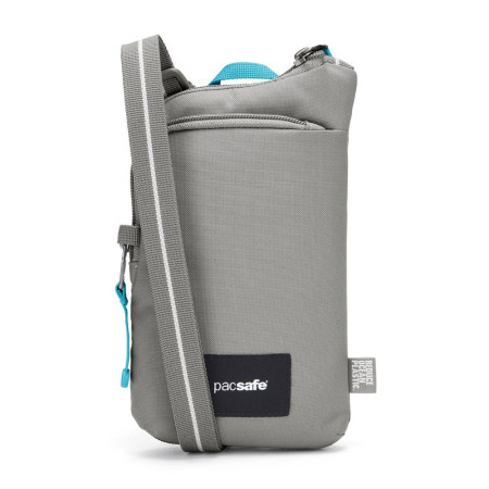 Сумка через плече антизлодій Pacsafe GO Tech Crossbody (сірий/блакитний)