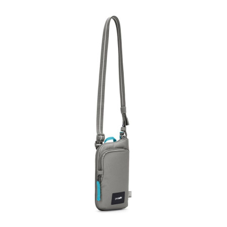 Сумка через плече антизлодій Pacsafe GO Tech Crossbody (сірий/блакитний)