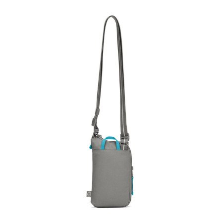 Сумка через плече антизлодій Pacsafe GO Tech Crossbody (сірий/блакитний)